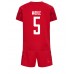 Denemarken Joakim Maehle #5 Babykleding Thuisshirt Kinderen WK 2022 Korte Mouwen (+ korte broeken)